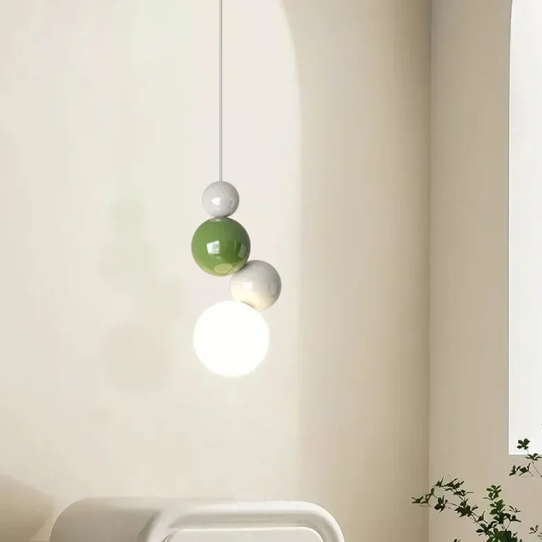 Lámparas para habitaciones diseño creativo esférico estilo crema