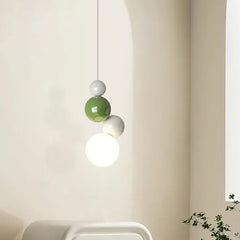 Lámparas para habitaciones diseño creativo esférico estilo crema