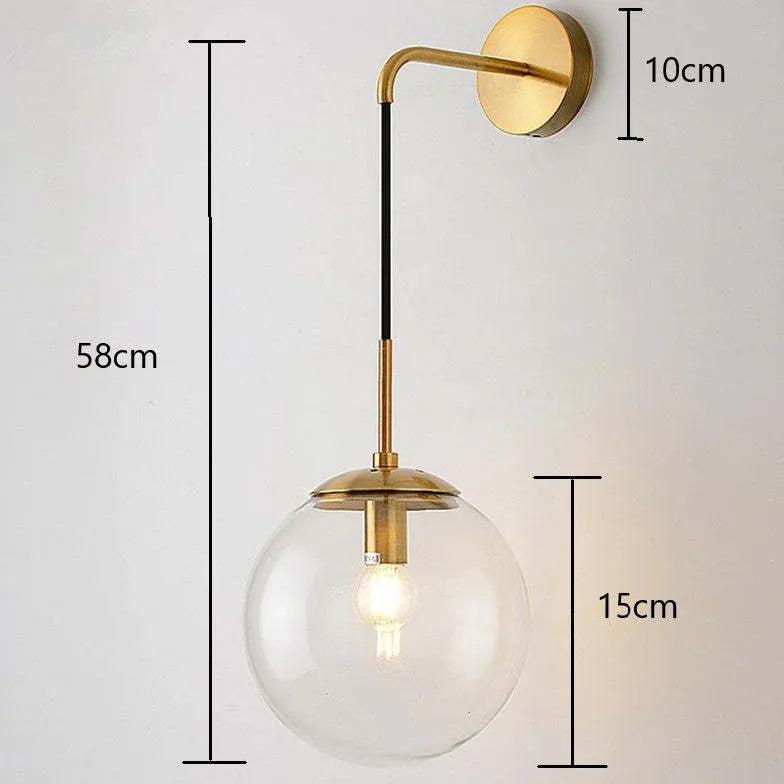 Hanging Glass Globe Modern Wall Light