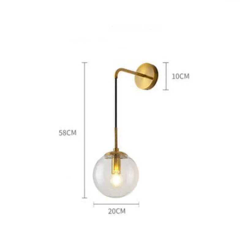 Hanging Glass Globe Modern Wall Light