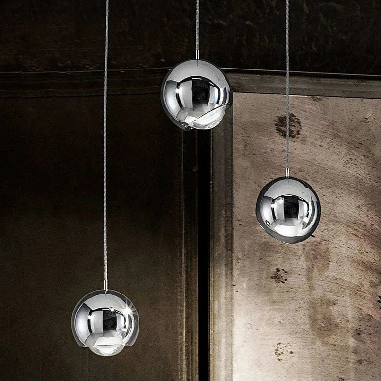 Metallic Sphere Smooth Modern Minimalist Pendant Light