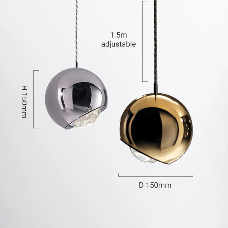 Metallic Sphere Smooth Modern Minimalist Pendant Light