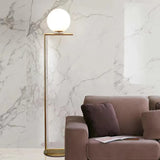 White Sphere Minimalist Floor Lamp