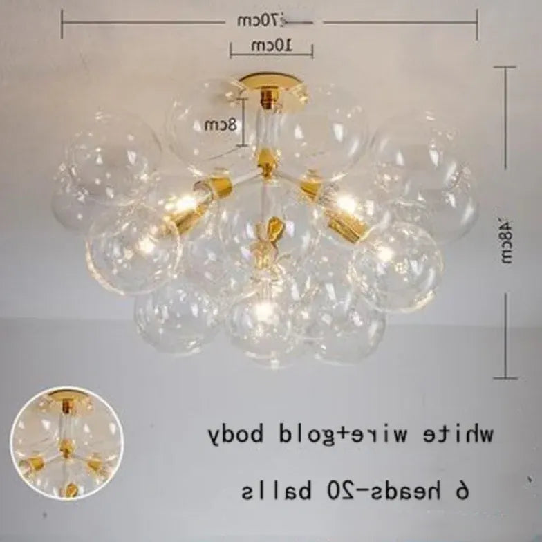 Transparent Glass Bubble Artistic Chandelier