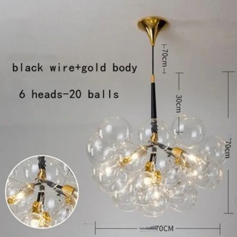 Transparent Glass Bubble Artistic Chandelier