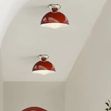 Lamparas empotradas en plafon diseño semicircular rojo para pasillo