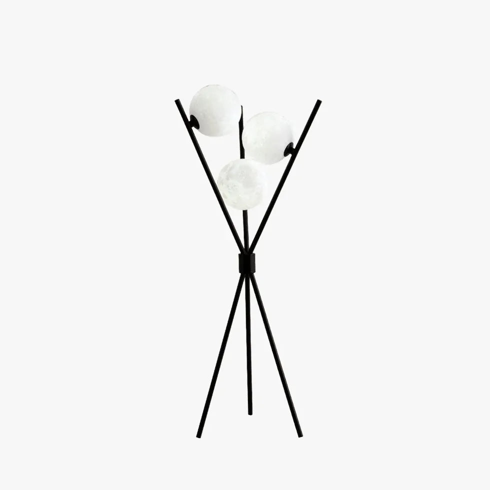 Multi-Ball Black Metal Tripod Floor Lamp