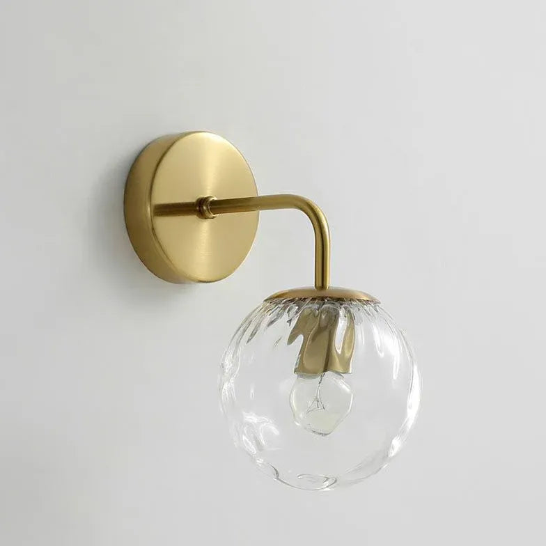 Transparent Glass Spherical Bedroom Wall Lights