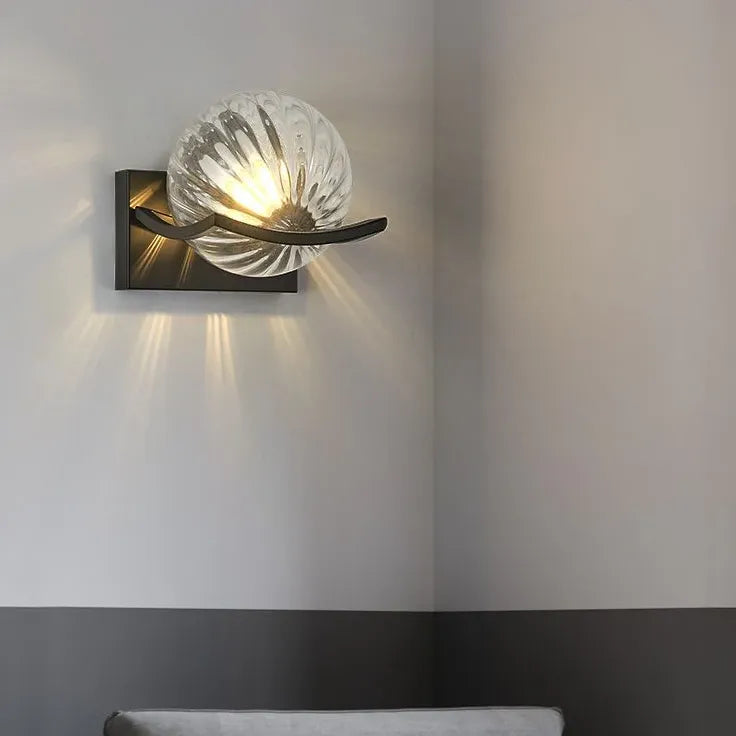 Lámparas de pared modernas con forma de bola de cristal en forma de onda 