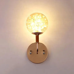 LED aplique pared diseño creativo de esfera de vidrio dorado