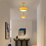 Lámpara de techo para pasillo LED de vidrio y madera Bauhaus