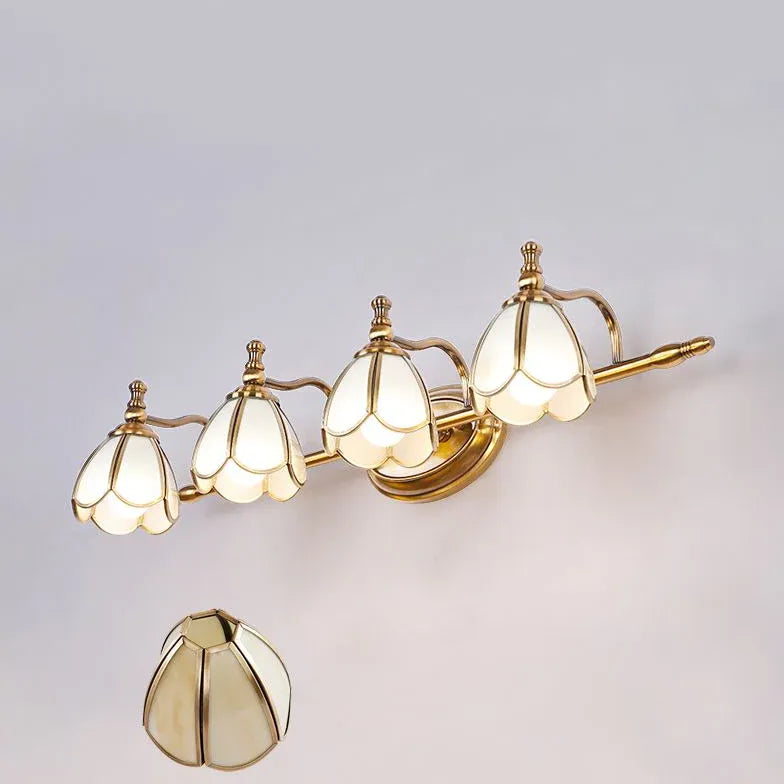 Classical Petal Gold Bathroom Wall Lights