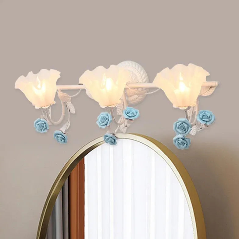 Apliques de pared para baño de estilo rústico con cristales rosas 