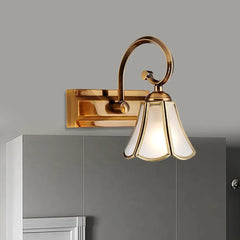 Aplique de pared dorado vidrio en forma de flor