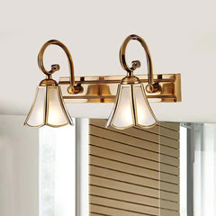 Aplique de pared dorado vidrio en forma de flor