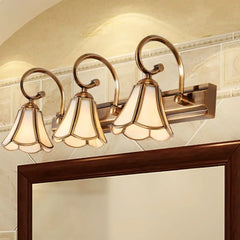 Aplique de pared dorado vidrio en forma de flor