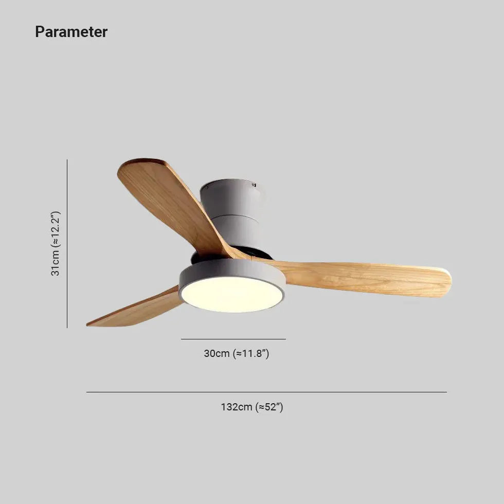 Plafón LED madera con ventilador para salón