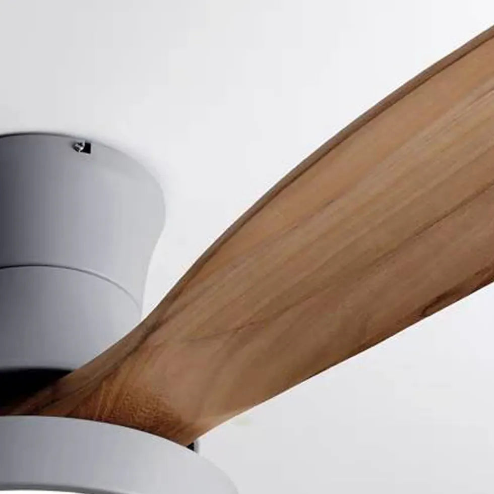 Plafón LED madera con ventilador para salón