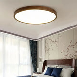 Plafón de techo de madera nórdico LED con luz suave nogal para salón